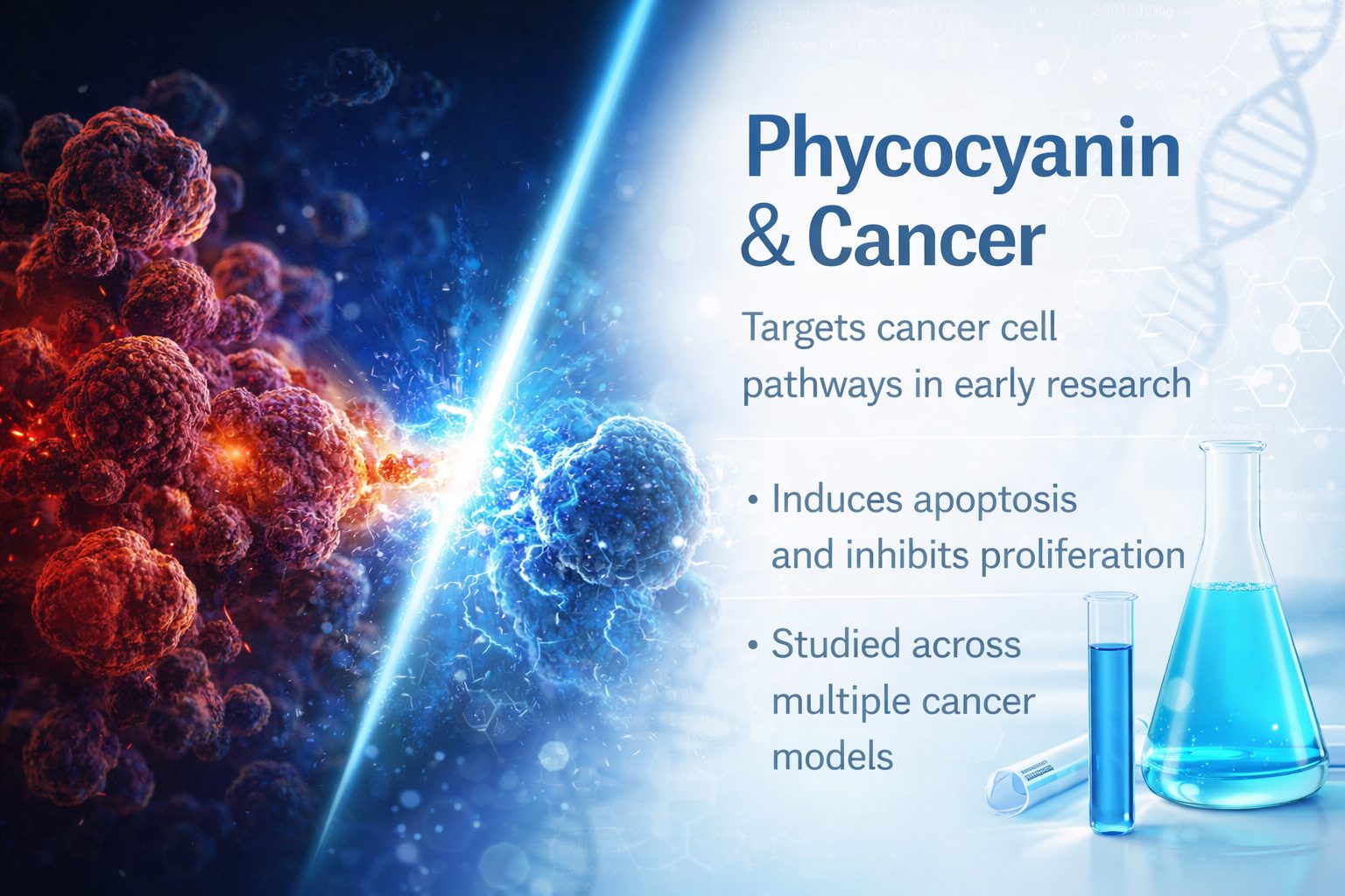 Phycocyanin and cancer research - scientific evidence for anti-cancer properties of spirulina blue pigment