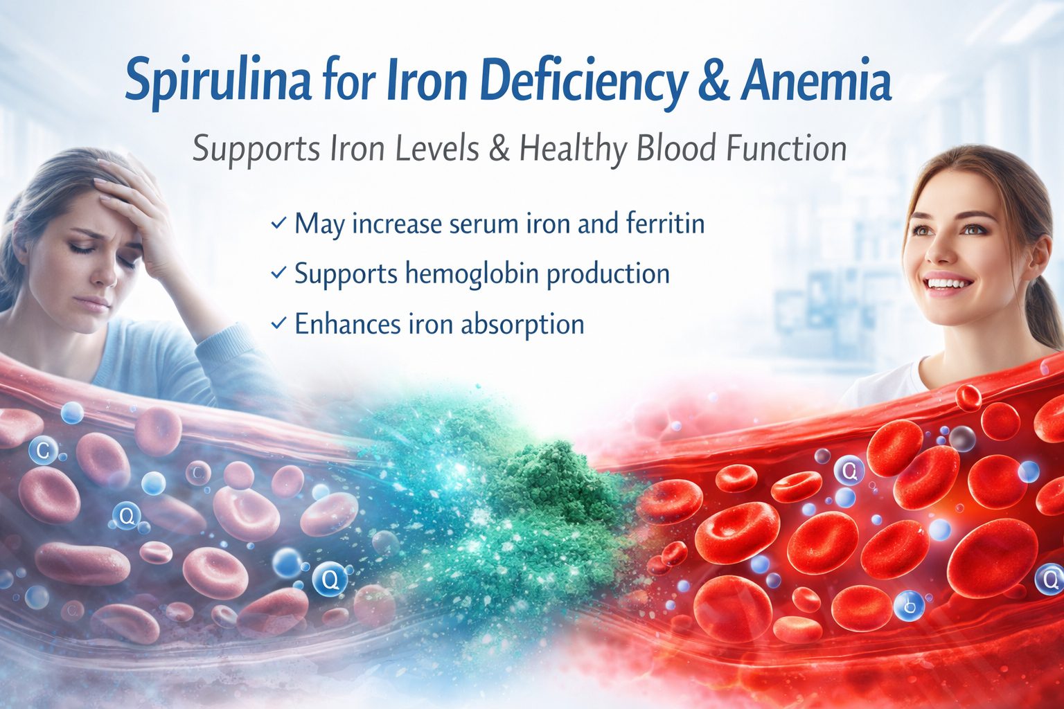 Spirulina for iron deficiency and anemia - natural plant-based iron source