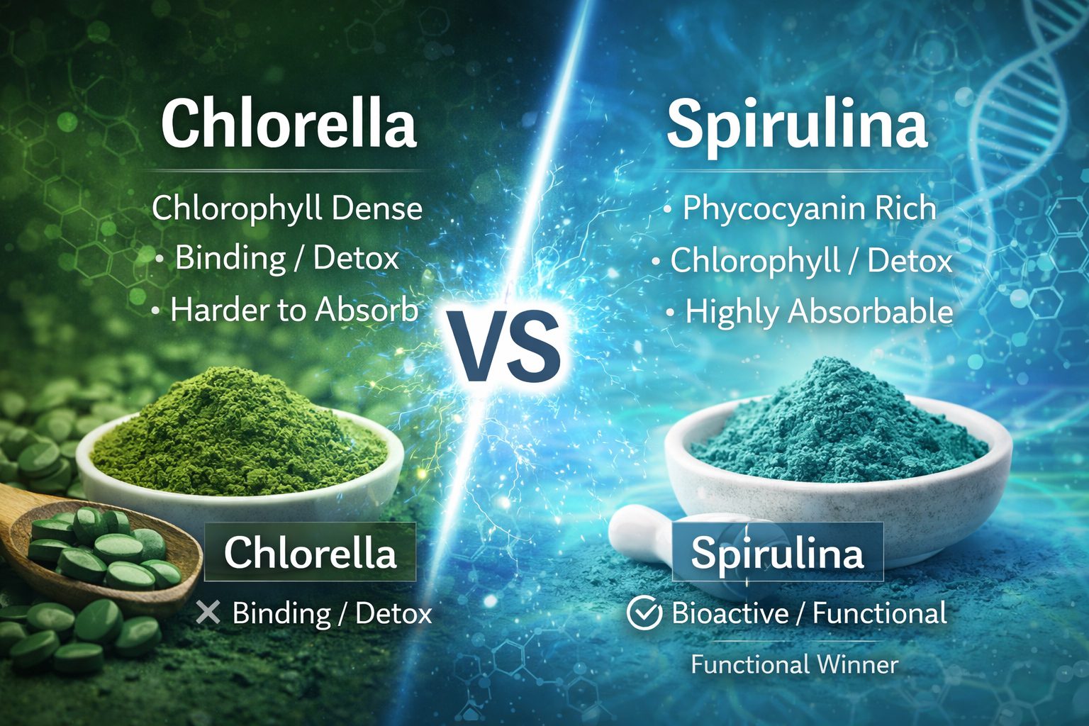 Spirulina vs chlorella comparison - which superfood is better