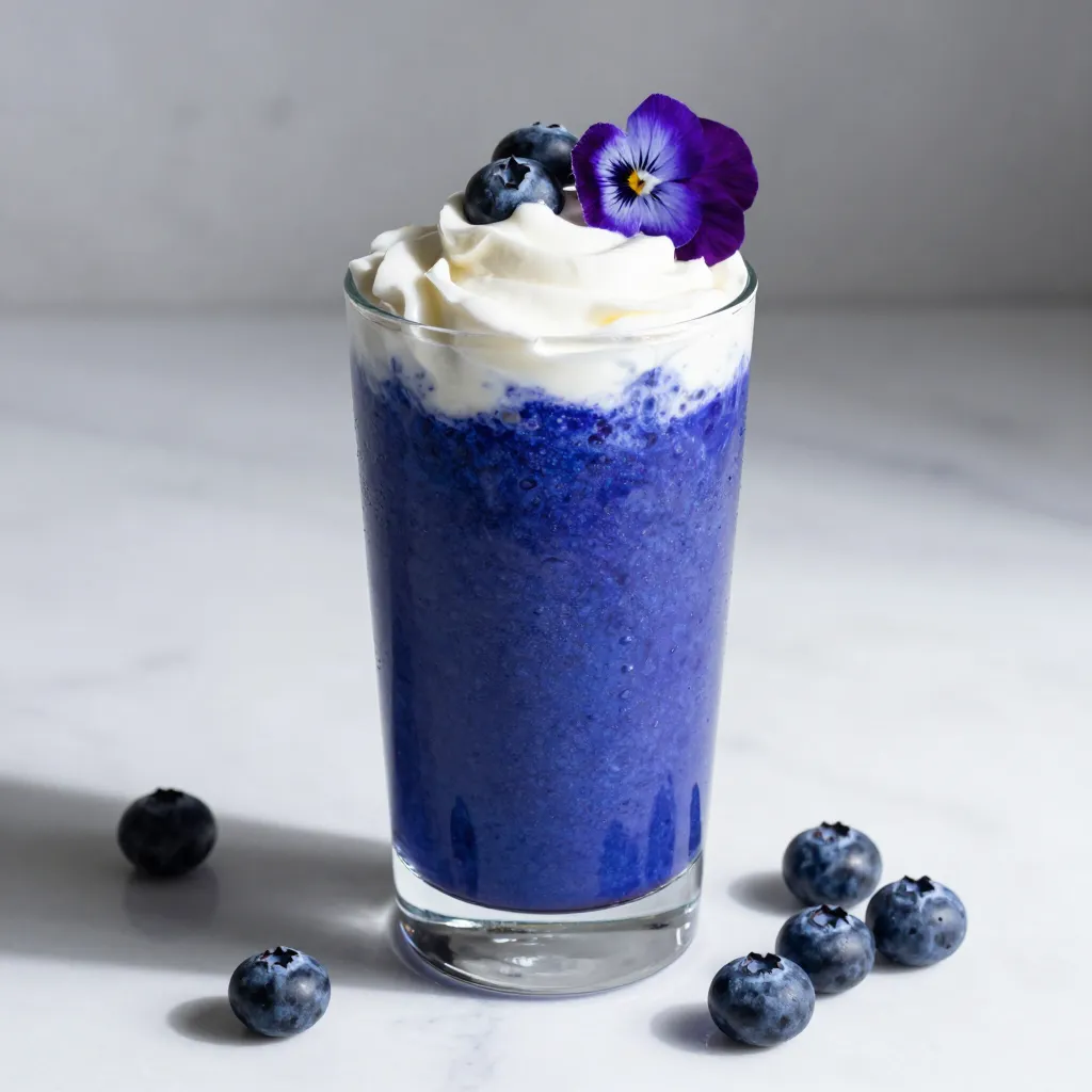 Electric Blue Spirulina and Berry Smoothie with vibrant violet color