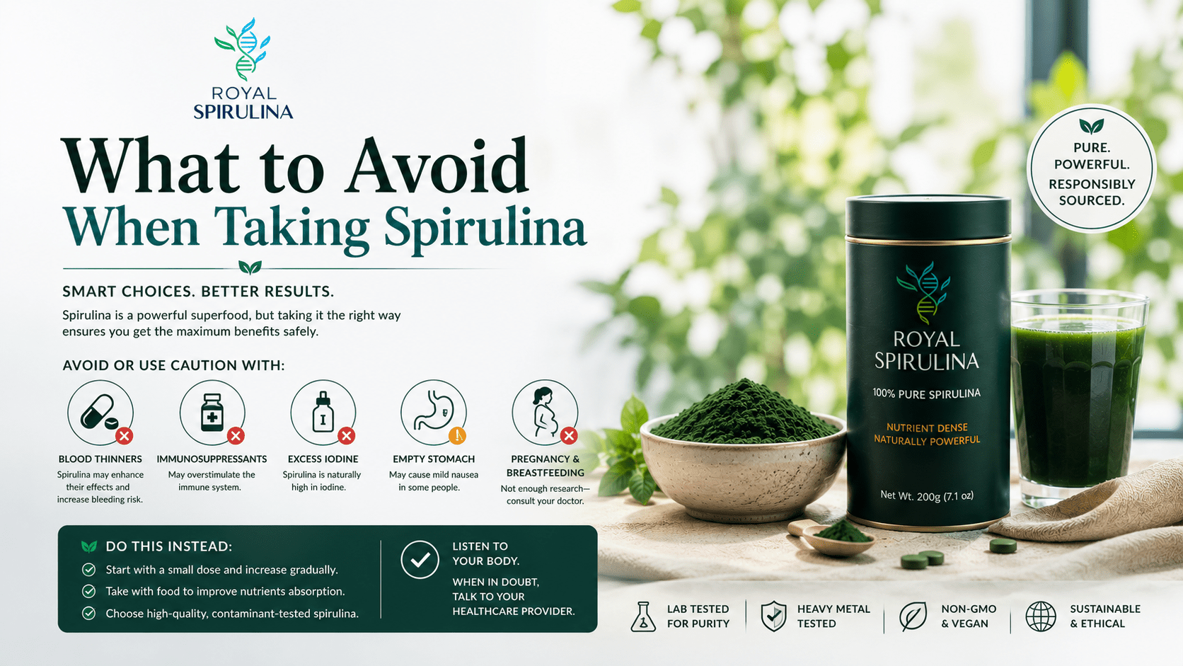 What to avoid when taking spirulina - guide to drug interactions, foods, and supplements