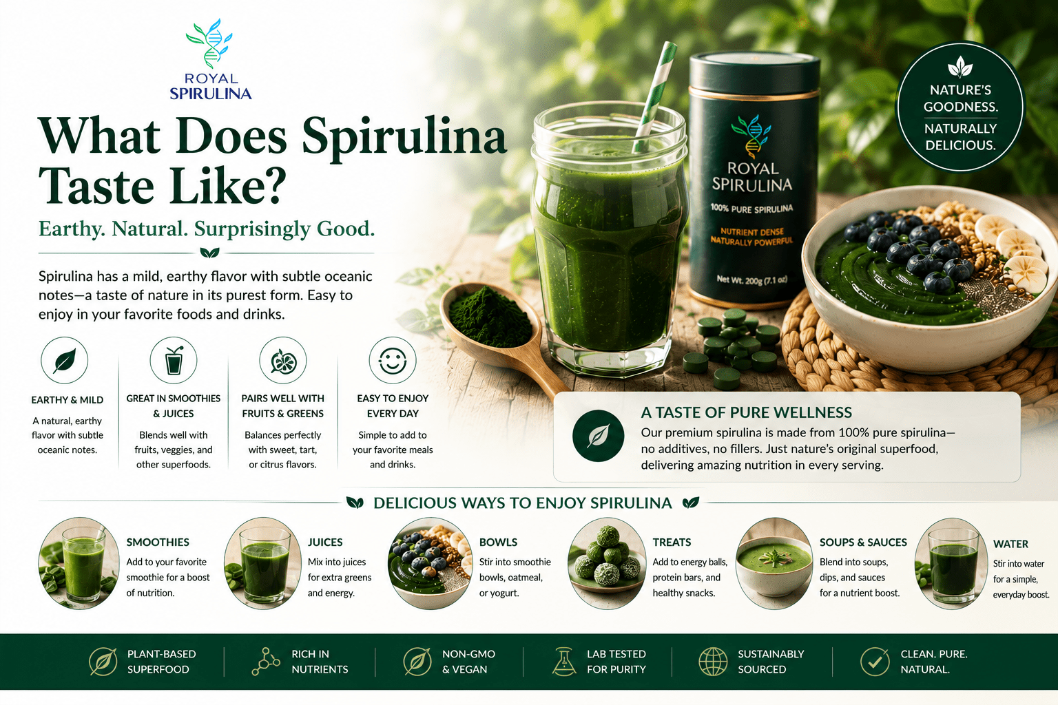 What does spirulina taste like and how to make it taste better